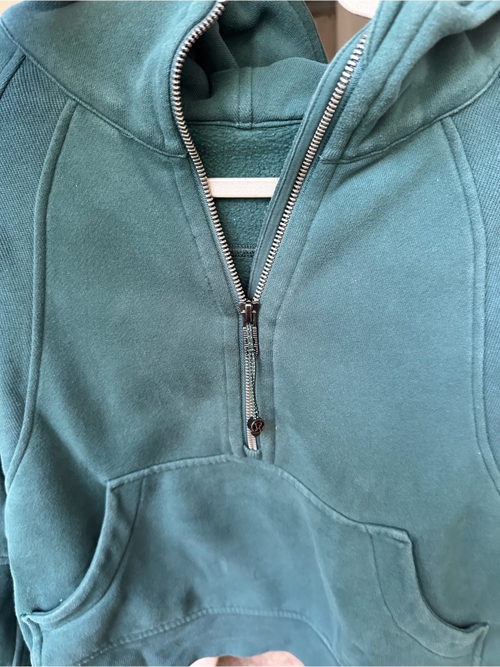 lululemon athletica Teal Half-Zip Hoodie Sweatshirt - Picture 2 of 3